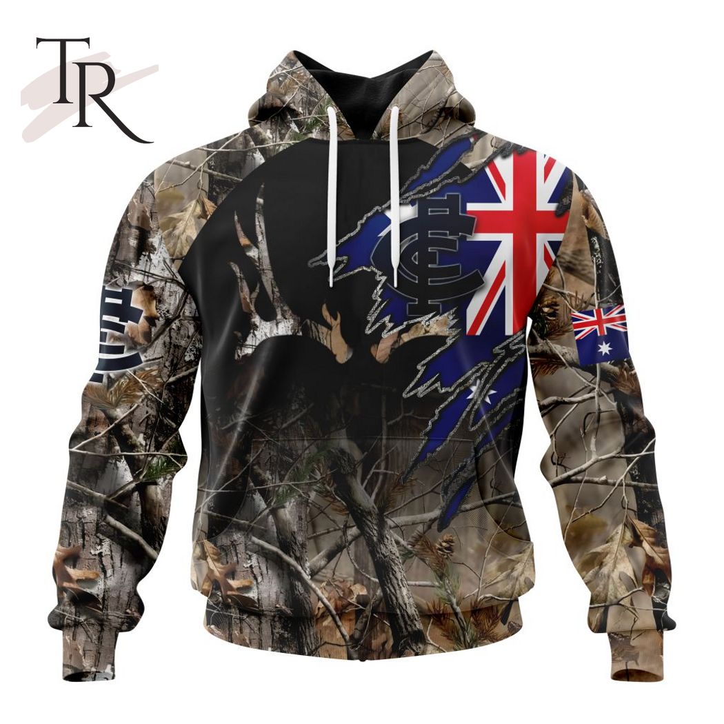 Personalized AFL Melbourne Football Club Special Camo Realtree Hunting Hoodie 3D
