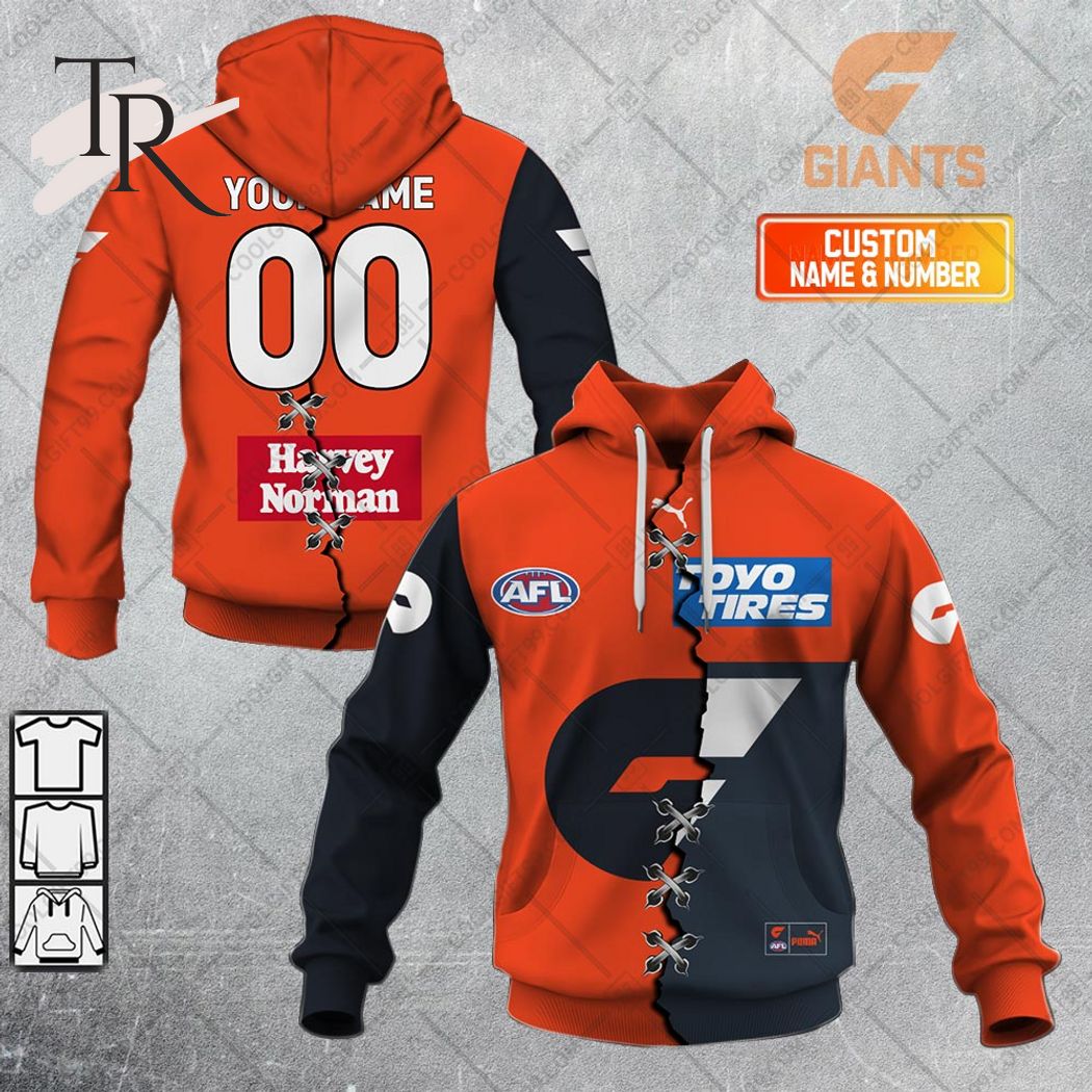 Personalized Guernsey Mix V2 AFL North Melbourne Kangaroos Hoodie 3D