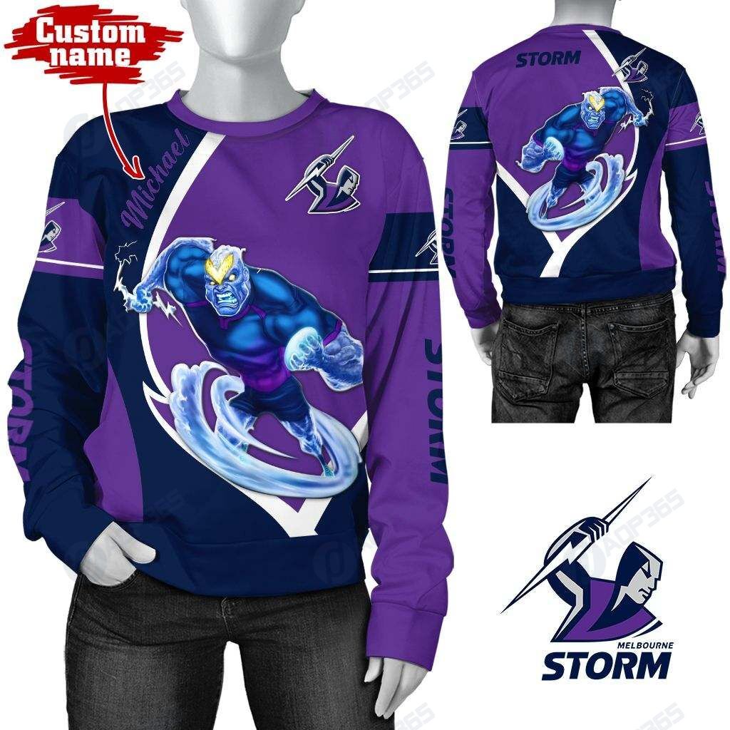 Personalized Melbourne Storm Nrl Mascot Tgiac Custom 3D All Over Print Hoodie 