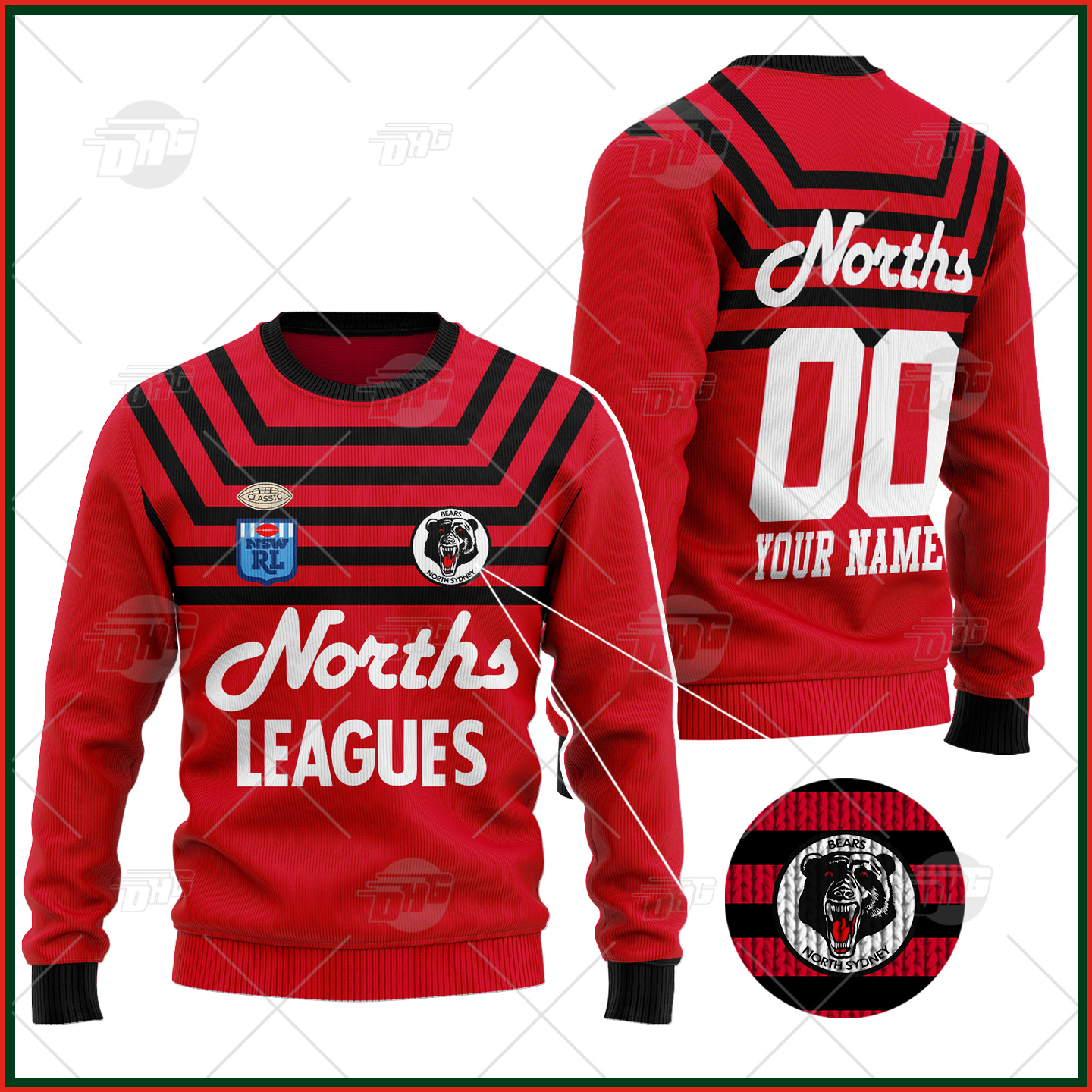 Personalized Canberra Raiders 1990 Video Ezy ARL/NRL Vintage Retro Heritage Wool Ugly Sweater For Men Women