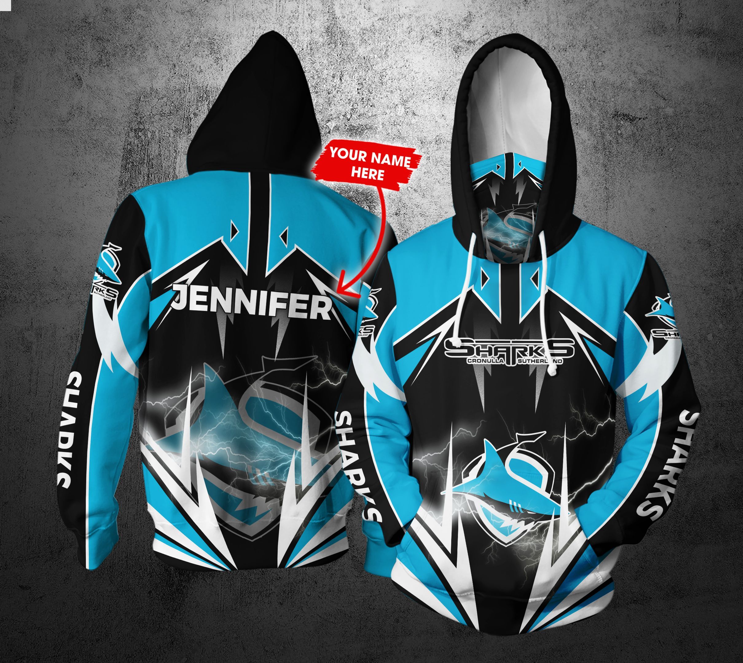 Personalized Nrl 3D Hoodie Sydney Roosters Custom Name 3D All Over Printed Hoodie 