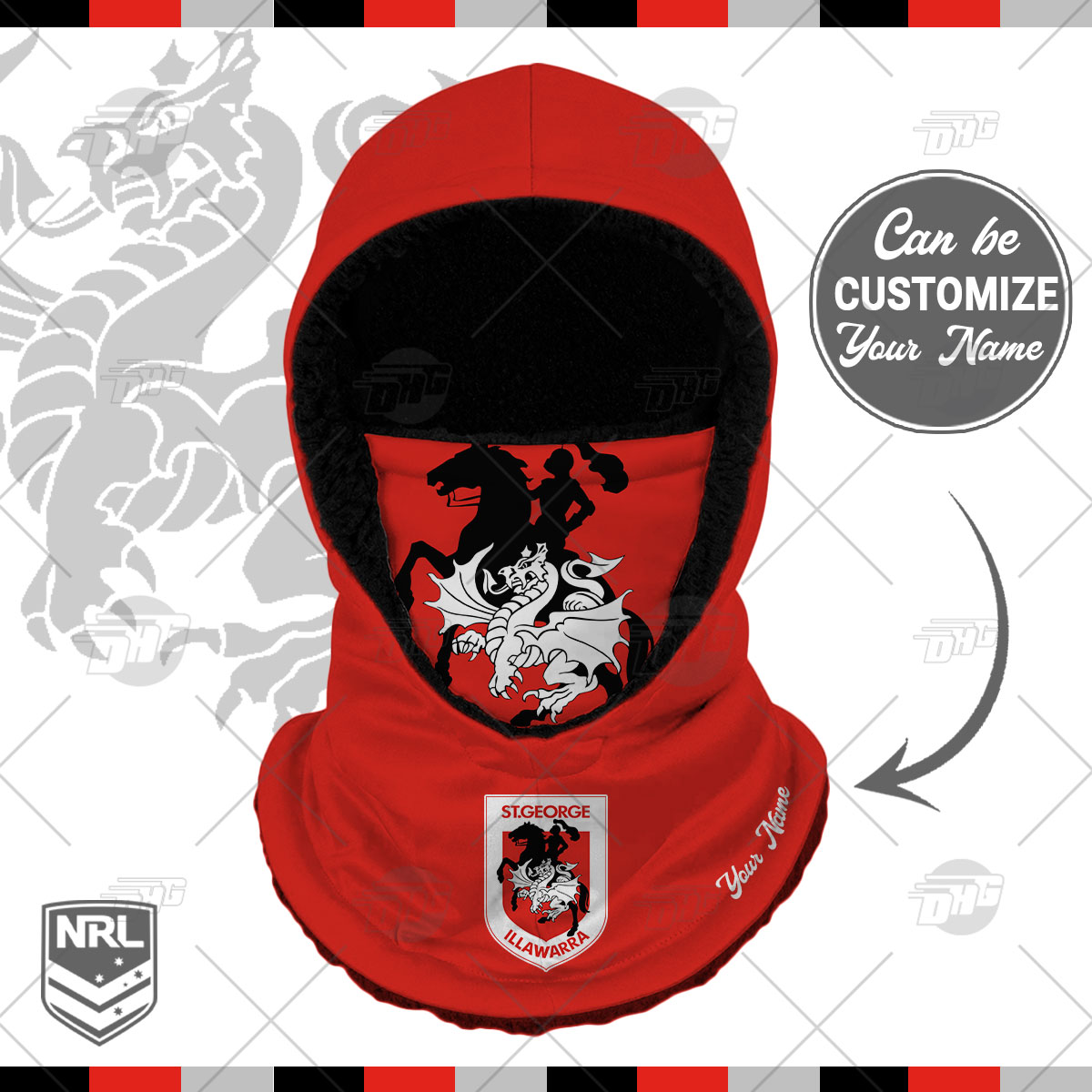 Personalized NRL Parramatta Eels Hooded Gaiter Scarf Hooded Gaiter NRL