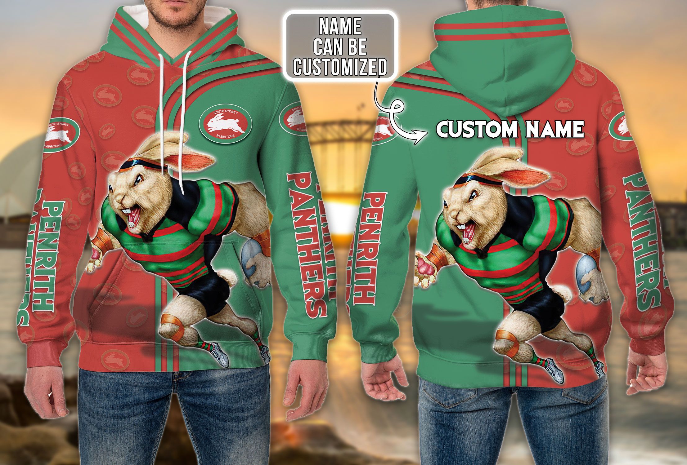 Personalized Penrith Panthers 3D Hoodie Nrl 3D Hoodie Mascot Skull Custom Name 3D All Over Printed Hoodie 