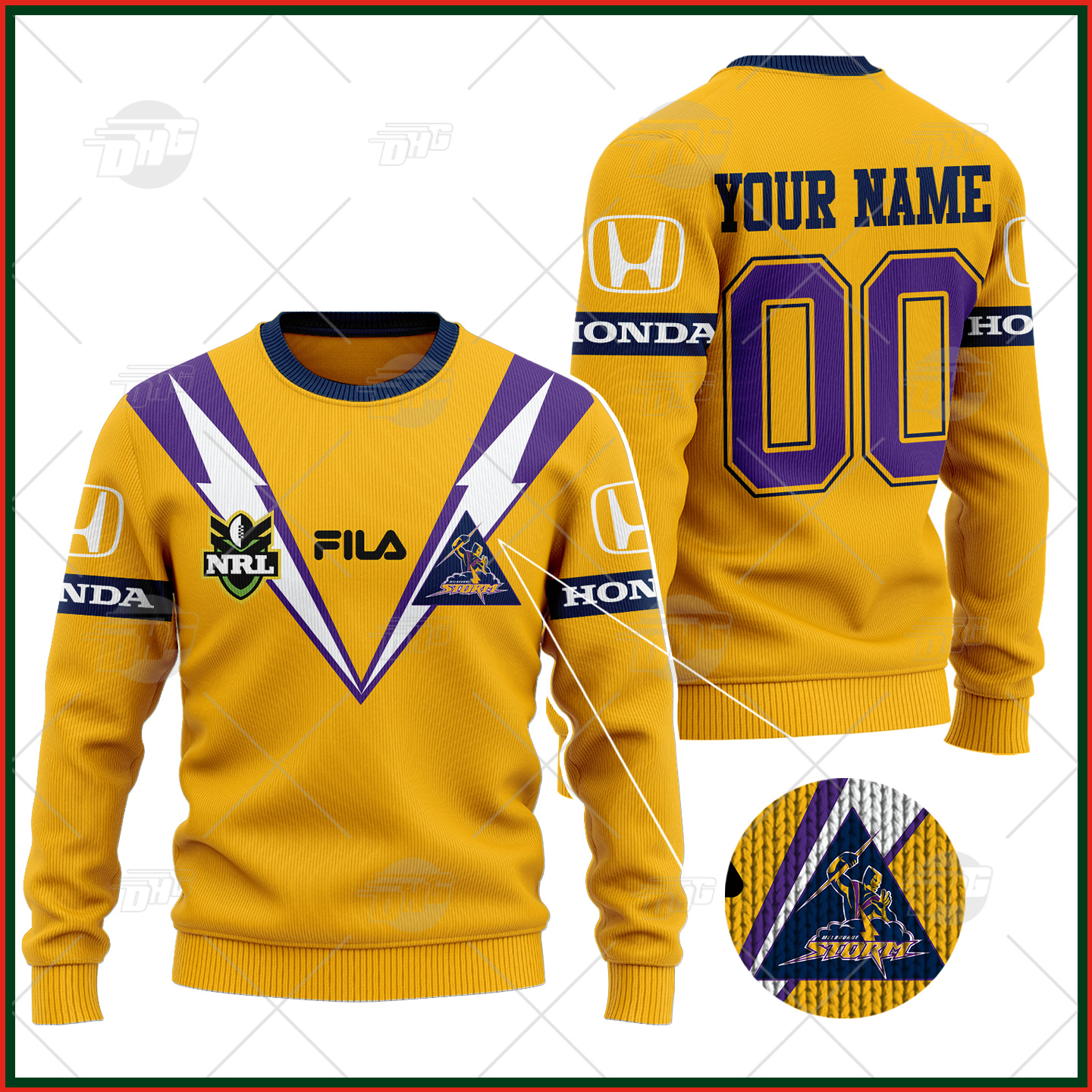 Personalized Brisbane Broncos 1988 ARL/NRL Vintage Retro Heritage Wool Ugly Sweater For Men Women