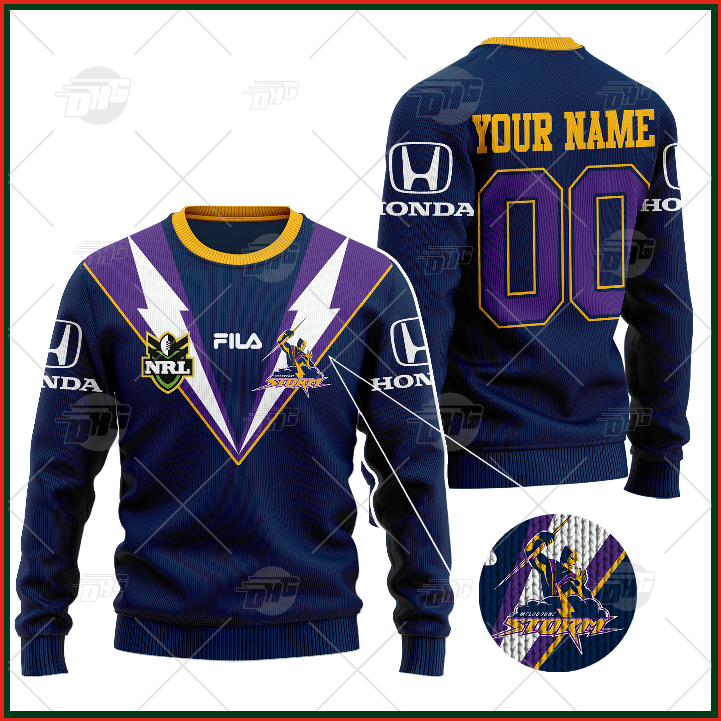 Personalized Sydney Roosters 1976 Vintage NRL / ARL Retro Wool Ugly Sweater For Men Women