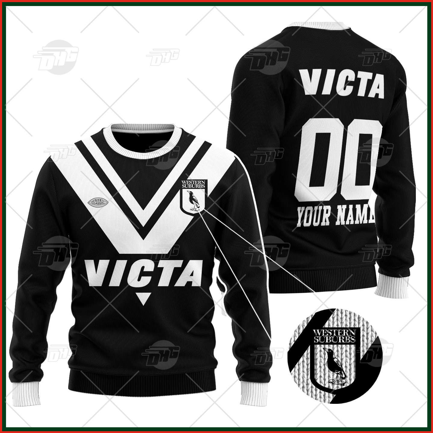 Personalized North Sydney Bears 1991 ARL/NRL Vintage Retro Wool Ugly Sweater For Men Women